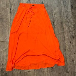 Bright orange maxi skirt